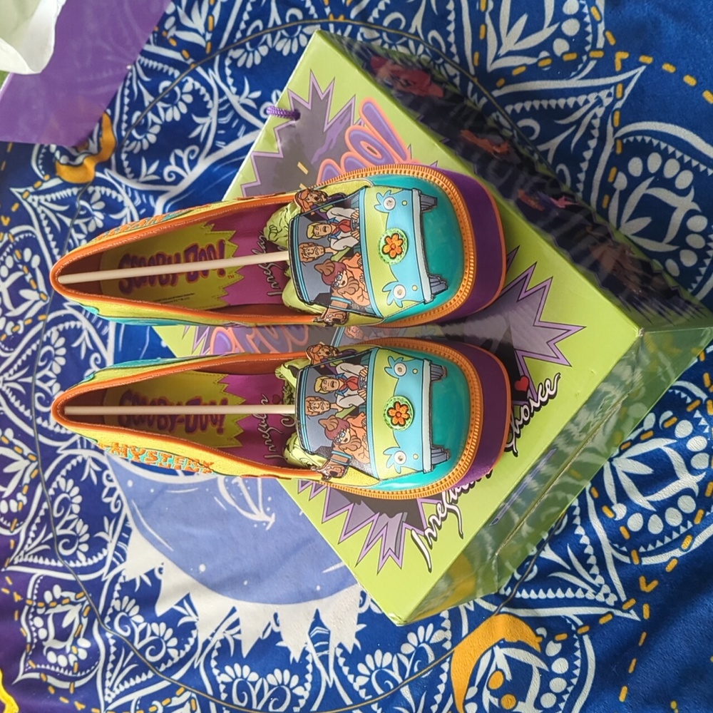 Irregular Choice Scooby-Doo Heels in Purple, Yellow, and Teal - Picture 2 of 6